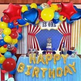 Red/Blue & Yellow Birthday Party Decorations Balloons Set