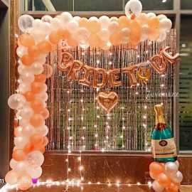Bride To Be Orange & White Decoration Theme Balloons Set