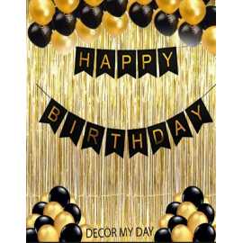 Lovely Theme Of Happy Birthday Cards Banner With Combo Of '30' Pcs Balloons