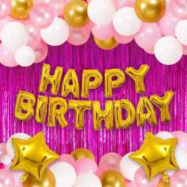 Happy Birthday Decorations Letter Foil Balloons Set