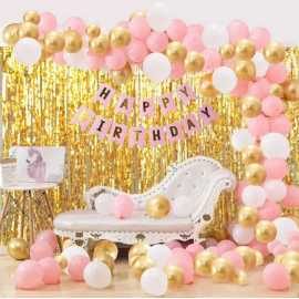 Delightful Theme Of Happy Birthday Card/Banner & Balloons Decoration Set