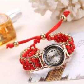 Knit Rope With Winding Rhinestone Dial Watch For Girls (FWW-122)