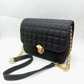 Crossbody With Chain Bag For Women- Black