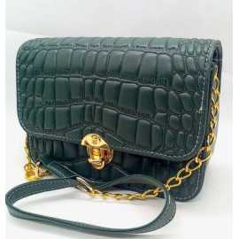 Crossbody Crocodile With Chain Bag For Women- Green
