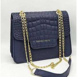 Crocodile Chain with Strap Cross Body Bag Color- Blue