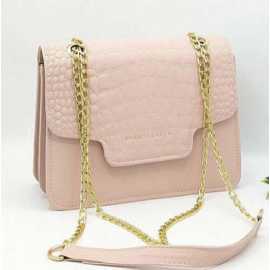 Crocodile Chain with Strap Cross Body Bag Color- Pink