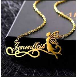 Angel Golden Customized Name Pendant Necklace  (FNP-001)