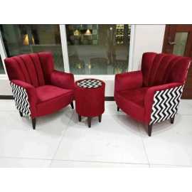 Bedroom Chairs With Table Imported Valvet Fabric