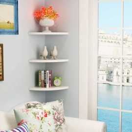Single Corner Wall Shelf Wall-Mounted Display Storage Organizer