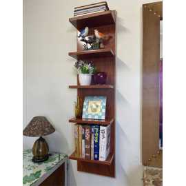 5-Tiers Diy Elegant Zig Zag Large Mount Corner Wall Shelf