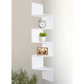 5-Tiers Diy Elegant Zig Zag Large Mount Corner Wall Shelf
