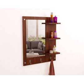 Legendary Wall Mounted Dressing Mirror With Shelf And Hanging Hooks