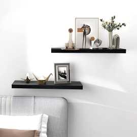 Set Of 2 Xl ( 24 Inch X 5 Inch) Pretty Floating Wall Shelves