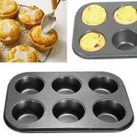 Carbon Steel 6 Cupcake Baking Tray Cupcake Pan Nonstick Baking Pan