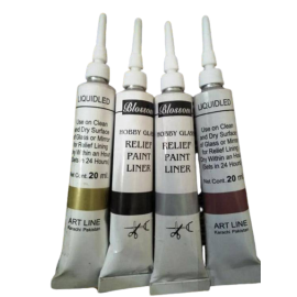Glass Paint outliner Relif Paint Liner For Artists - Pack of 4