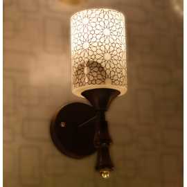 Wall Light Black Steel Base Holder With Stars Design Glass - Warm Light