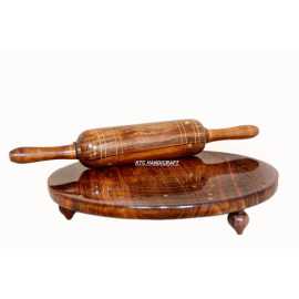 KTC Handicraft Stylish Wooden Rolling Pin & Board