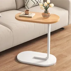 TWS Small Oval Sofa Side Table C Shaped End Table