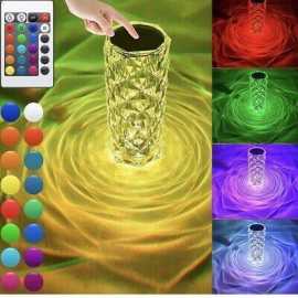 16 Colors in 1 Rose Light Crystal Diamond Lamp With Remote Control