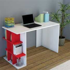 White & Red study laptop desk for bedroom - TWSD40