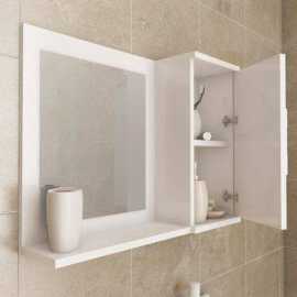 Bathroom Cabinet With Mirror and Shelves - White
