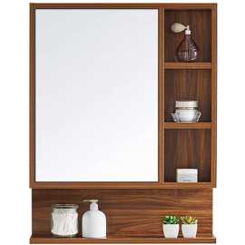 Bathroom Storage Cabinet With Mirror - Brown