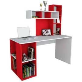 Study desk desk with book shelves For home & office - White &  Red