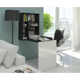 Toheed Wood Folding Wall Mounted Storage Desk - Black & White