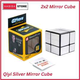 Qiyi Mirror Cube 2x2 Silver Sticker Less Educational Puzzle Toy