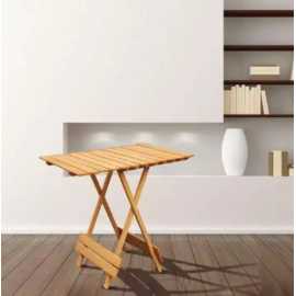Beach wood space saving folding table