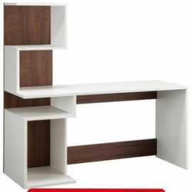white & brown stylish study table - TWST25