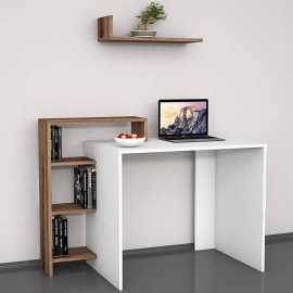 Toheed Wood Computer Desk with Wall Shelf