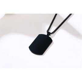 Trendy Stainless Steel Black And Silver Box Necklace For Men And Boys
