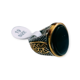 Exclusive Design Sleek Black Gem Ring - 1 Piece