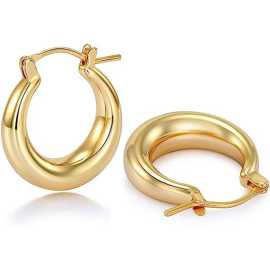 Trendy Golden Sterling Steel Hoop Earrings For Women And Girls