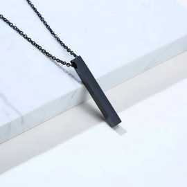 Fashionable Black Vertical Bar Locket For Men