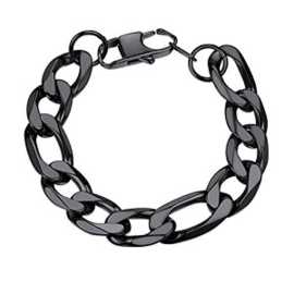 Classy Black Figaro Link Chain Bracelete