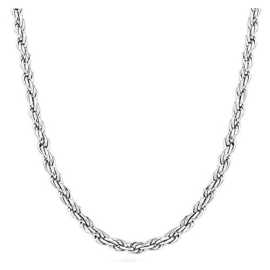 Trendy Twisted Silver Rope Chain For Men