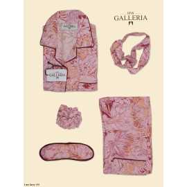 Floral Peach Pink Printed Design Night Suit For Ladies