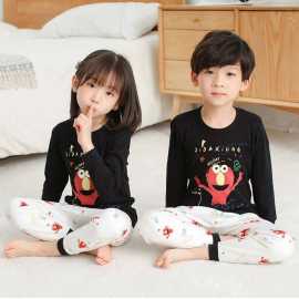 Black New Printed Kid'S Night Suit