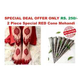 2 PCS Red Bridal  Cone Mehandi for Girls