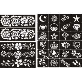 Different Designs Mehndi Stencils Stickers For Women - 1 Set