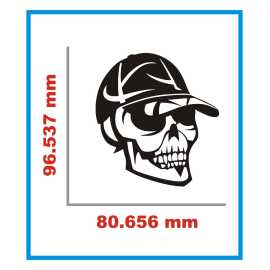 Bike & Car Head With Cap Sticker - Black