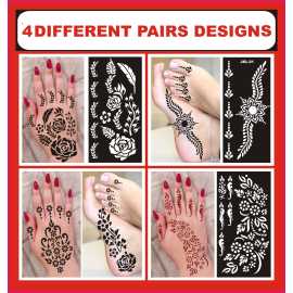 Foot Mehndi Stencils Stickers for Women