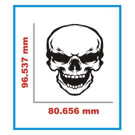 Bike & Car Skull Head Tattoo Sticker - Black