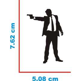 PVC Vinyl Shooting Men Car & Laptop Sticker - 1 PC