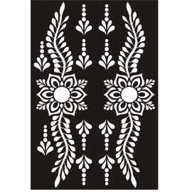 Multi Design Mehndi Stencil Sheets - 1 Pair