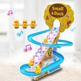 Rollercoaster Electric Duck Climbing Stairs Trackset Toy