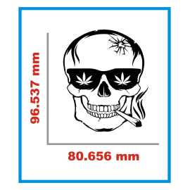 Car & Mobile Tattoo Sticker Skull Head - Black