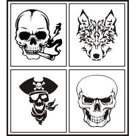 4 Different Big Size Tattoo Stencil Stickers